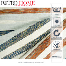 Kép betöltése a galériamegjelenítőbe: Barna, kék és fehér mintás indiai pamut szőnyeg - RetroHome.shop