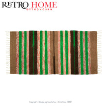 Kép betöltése a galériamegjelenítőbe: Természetes színű és anyagú mintás indiai pamut szőnyeg - RetroHome.shop