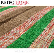 Kép betöltése a galériamegjelenítőbe: Természetes színű és anyagú mintás indiai pamut szőnyeg - RetroHome.shop