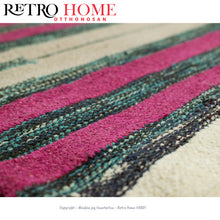 Kép betöltése a galériamegjelenítőbe: Rózsaszín, fekete és fehér színű mintás indiai pamut nőies szőnyeg - RetroHome.shop