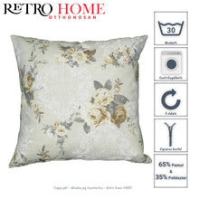 Kép betöltése a galériamegjelenítőbe: Rózsa virág mintás, cipzáros, vintage stílusú díszpárna huzat több méretben