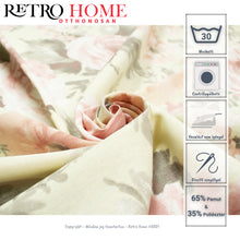 Kép betöltése a galériamegjelenítőbe: Rózsa mintás, csipke szegésű, pamutvászon asztalterítő