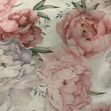 Kép betöltése a galériamegjelenítőbe: Rózsa mintás, csipke szegésű, pamutvászon asztalterítő