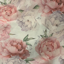 Kép betöltése a galériamegjelenítőbe: Rózsa mintás, csipke szegésű, pamutvászon asztalterítő