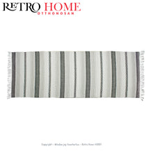 Kép betöltése a galériamegjelenítőbe: Fekete, fehér és szürke mintás műanyag (PVC) padló szőnyeg - RetroHome.shop
