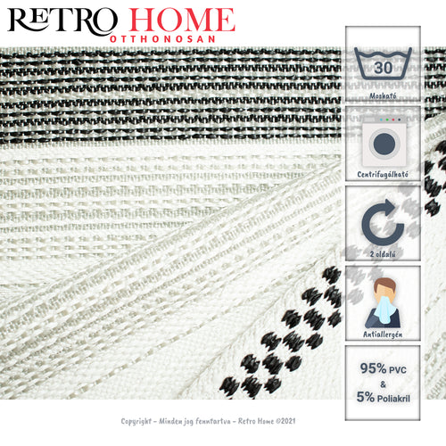 Ezüst, arany és fehér mintás műanyag (PVC) padló szőnyeg - RetroHome.shop