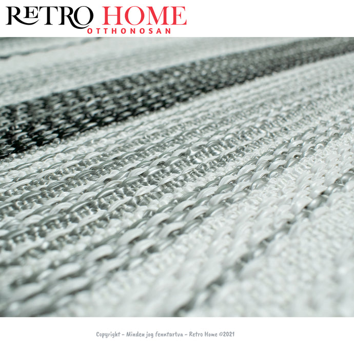 Ezüst, arany és fehér mintás műanyag (PVC) padló szőnyeg - RetroHome.shop