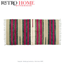 Kép betöltése a galériamegjelenítőbe: Rózsaszín, fekete és fehér színű mintás indiai pamut nőies szőnyeg - RetroHome.shop
