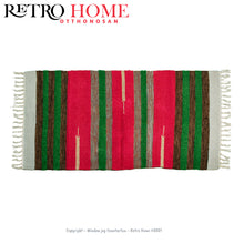 Kép betöltése a galériamegjelenítőbe: Négy izgalmas színű, vonal mintás indiai pamut szőnyeg - RetroHome.shop
